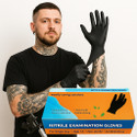 WOVFLY CARING SOLUTIONS Disposable Nitrile Examination Gloves | Black Size L | Multipurpose Gloves Nitrile Examination Gloves (Pack of 50)