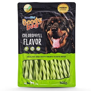 wow dog dog treats energy dental chews sticks chlorophyll - 500 grams