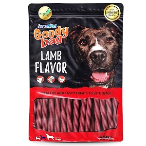 wow dog dog treats energy dental chews sticks lamb - 500 grams
