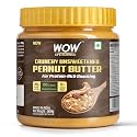 WOW Life Science - Peanut Butter Unsweetened (Crunchy) - 500 gm | High Protein with 30g Protein per 100g | For Protein Rich Snacking - Weight Management, Muscle Building & Healthy Lifestyle
