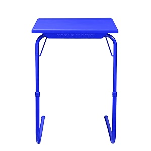 laptop table size 53x40cm 6 heights 3 angles adjustable steel frame polypropylene top metal frame table for home study and office use sapphire blue large
