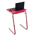 Laptop Table Size 53x40cm 6 Heights 3 Angles Adjustable Steel Frame Polypropylene Top Metal Frame Table for Home Study and Office use (Ruby Red, Large)