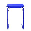 Laptop Table Size 53x40cm 6 Heights 3 Angles Adjustable Steel Frame Polypropylene Top Metal Frame Table for Home Study and Office use (Sapphire Blue, Large)