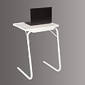 Laptop Table Size 53x40cm 6 Heights 3 Angles Adjustable Steel Frame Polypropylene Top Metal Frame Table for Home Study and Office use (Regular White, Large)
