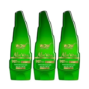 wow skin science 99 pure aloe vera gel for face skin amp hair - 150mlultimate gel for glowing skinfor both men and womenpack of 3
