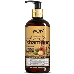 wow skin science moroccan argan oil shampoo for dry hairdandruffhair losshair growthfrizzy hair - 300 ml