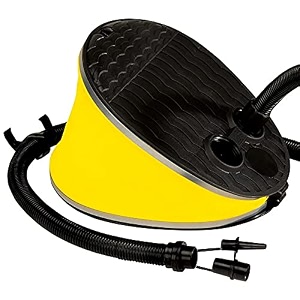 wow sports wow world of watersports 13-4040 foot pump 5 liter volume extra long hose 2 valve adapters