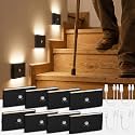 wowatt 8PCs Rechargeable Stair Lights Motion Sensor Indoor,3 Color Changing