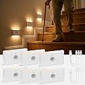 wowatt 6PCs Rechargeable Night Light Motion Sensor Indoor,3 Color Changing