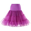 WOWBRIDAL Women's Vintage 50s Rockabilly Petticoat 25.59" Length Tutu Underskirt
