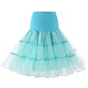 WOWBRIDAL Women's Vintage 50s Rockabilly Petticoat 25.59" Length Tutu Underskirt