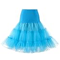 WOWBRIDAL Women's Vintage 50s Rockabilly Petticoat 25.59" Length Tutu Underskirt