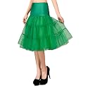 WOWBRIDAL Women's Vintage 50s Rockabilly Petticoat 25.59" Length Tutu Underskirt