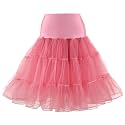WOWBRIDAL Women's Vintage 50s Rockabilly Petticoat 25.59" Length Tutu Underskirt