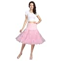 WOWBRIDAL Women's Vintage 50s Rockabilly Petticoat 25.59" Length Tutu Underskirt