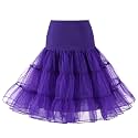 WOWBRIDAL Women's Vintage 50s Rockabilly Petticoat 25.59" Length Tutu Underskirt