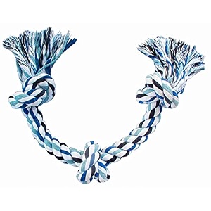 wowdog dog39s cotton rope chew toy for small and medium  3 thick chewable knots-24 cm color may vary