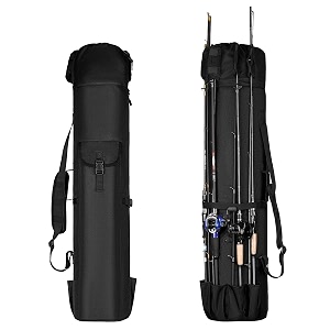 fishing rod case fishing pole carrier bag fishing travelinga gift family father daughter friends as a christmas year giftblack