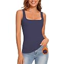 WOWENY Thermal Fleece Tank Top for Women Sleeveless Sweetheart Neck Winter Vest Underwear Tops Warm Cami Base Layer