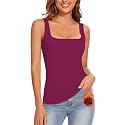 WOWENY Thermal Fleece Tank Top for Women Sleeveless Sweetheart Neck Winter Vest Underwear Tops Warm Cami Base Layer