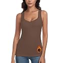 WOWENY Thermal Fleece Tank Top for Women V Neck Sleeveless Shirts Camisole Warm Base Layer Cami Vest Underwear Tops