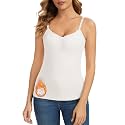 WOWENY Thermal Fleece Tank Top for Women Sleeveless Sweetheart Neck Winter Vest Underwear Tops Warm Cami Base Layer