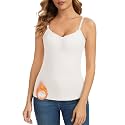 WOWENY Thermal Fleece Tank Top for Women V Neck Sleeveless Shirts Camisole Warm Base Layer Cami Vest Underwear Tops