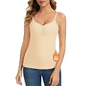 WOWENY Thermal Fleece Tank Top for Women V Neck Sleeveless Shirts Camisole Warm Base Layer Cami Vest Underwear Tops