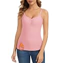 WOWENY Thermal Fleece Tank Top for Women V Neck Sleeveless Shirts Camisole Warm Base Layer Cami Vest Underwear Tops