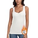 WOWENY Thermal Fleece Tank Top for Women Sleeveless Sweetheart Neck Winter Vest Underwear Tops Warm Cami Base Layer