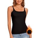 WOWENY Women's Thermal Tank Tops Sleeveless Underwear Tops Adjustable Straps Winter Camisole Fleece Shirts Warm Vest