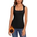 WOWENY Women's Thermal Tank Tops Sleeveless Underwear Tops Adjustable Straps Winter Camisole Fleece Shirts Warm Vest