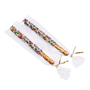wowfit 100 ct 2 x 10 clear flat cellophane treat bags with 4 gold twist ties cello packaging for pretzel rods cookies candies and jewelry wrappers