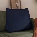 WOWMAX Back Pillow for Bed Sitting up-Bed Wedge Pillow Back Support Pillows for Bed &amp; Sofa Couch, 85% Linen 15% Cotton Blend, Deep Blue