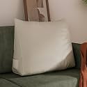 WOWMAX Back Pillow for Bed Sitting up-Bed Wedge Pillow Back Support Pillows for Bed &amp; Sofa Couch, 85% Linen 15% Cotton Blend, Natural Color