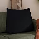 WOWMAX Back Pillow for Bed Sitting up-Bed Wedge Pillow Back Support Pillows for Bed &amp; Sofa Couch, 85% Linen 15% Cotton Blend, Black