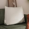 WOWMAX Back Pillow for Bed Sitting up-Bed Wedge Pillow Back Support Pillows for Bed & Sofa Couch, 85% Linen 15% Cotton Blend, White