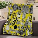 WOWMAX Curve Reading Pillow for Bed Adult, Heighten Back Pillow for Sitting in Bed, Back Support Pillow, Chair Pillow for Back Support, 100% Cotton Removable Cover, Yellow