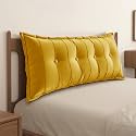 WOWMAX Headboard Pillow Full Dorm Reading &amp; Body Pillow for Bedrest, Yellow