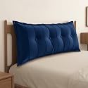 WOWMAX Headboard Pillow Full Dorm Reading &amp; Body Pillow for Bedrest, Blue