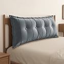 WOWMAX Headboard Pillow Full Dorm Reading &amp; Body Pillow for Bedrest, Grey