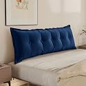 WOWMAX Headboard Pillow Queen Bolster Reading Pillow for Bedrest, Blue