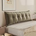 WOWMAX Headboard Pillow Queen Bolster Reading Pillow for Bedrest, Camel