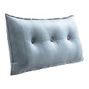 WOWMAX Headboard Pillow Twin Dorm Bolster Reading Pillow for Bedrest, Grey
