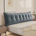 WOWMAX Headboard Pillow Twin Dorm Bolster Reading Pillow for Bed, Grey