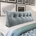 WOWMAX Headboard Pillow Twin, Triangular Wedge Pillow Headboard, Wedge Headboard Pillow for Bed Sofa, Daybed Pillows for Sitting up, Reading or Working with Removable Cover, Grey