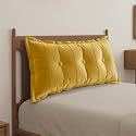 WOWMAX Headboard Pillow Twin XL Dorm Bolster Reading Pillow for Bed, Yellow