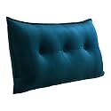 WOWMAX Headboard Pillow Twin XL Dorm Bolster Reading Pillow for Bed, Blue
