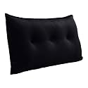 WOWMAX Headboard Pillow Twin XL Dorm Bolster Reading Pillow for Bed, Black