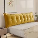 WOWMAX Headboard Pillow Twin XL Dorm Bolster Reading Pillow for Bed, Yellow